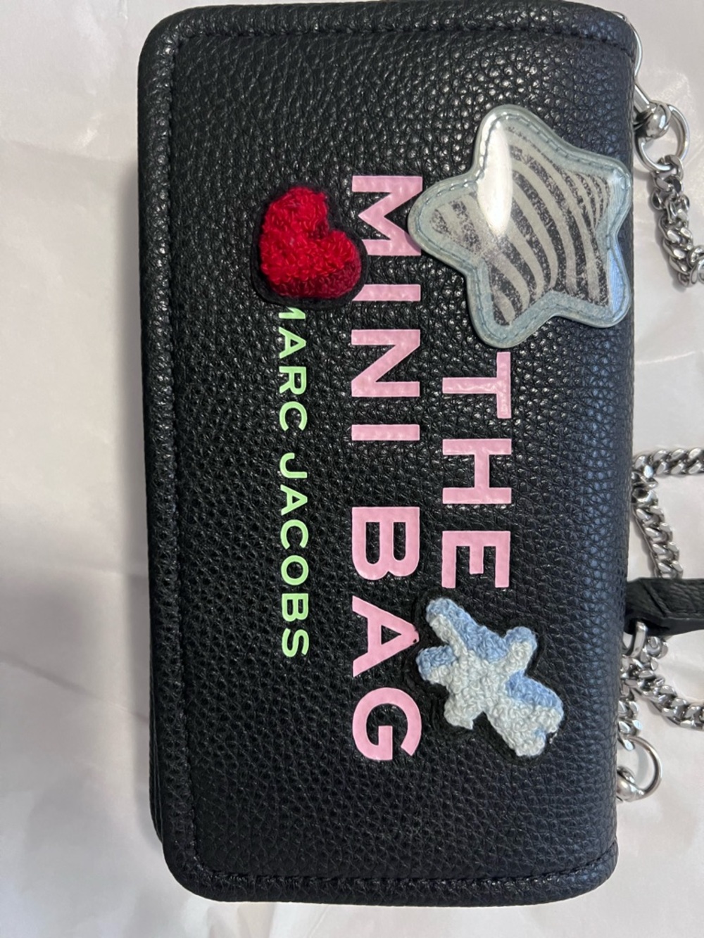 Marc Jacobs Black Leather Mini Crossbody with Colorful Patches - Picture 2 of 6